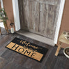 Welcome To Our Home Black Tan Coir Rug Rect 17x36 **BACKORDERED UNTIL MARCH 2025**