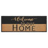 Welcome To Our Home Black Tan Coir Rug Rect 17x48 **BACKORDERED UNTIL MARCH 2025**