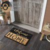 Welcome To Our Home Black Tan Coir Rug Rect 20x30 **BACKORDERED UNTIL MARCH 2025**