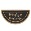 Woof Welcome Coir Rug Half Circle 16.5x33 **BACKORDERED UNTIL MARCH 2025**