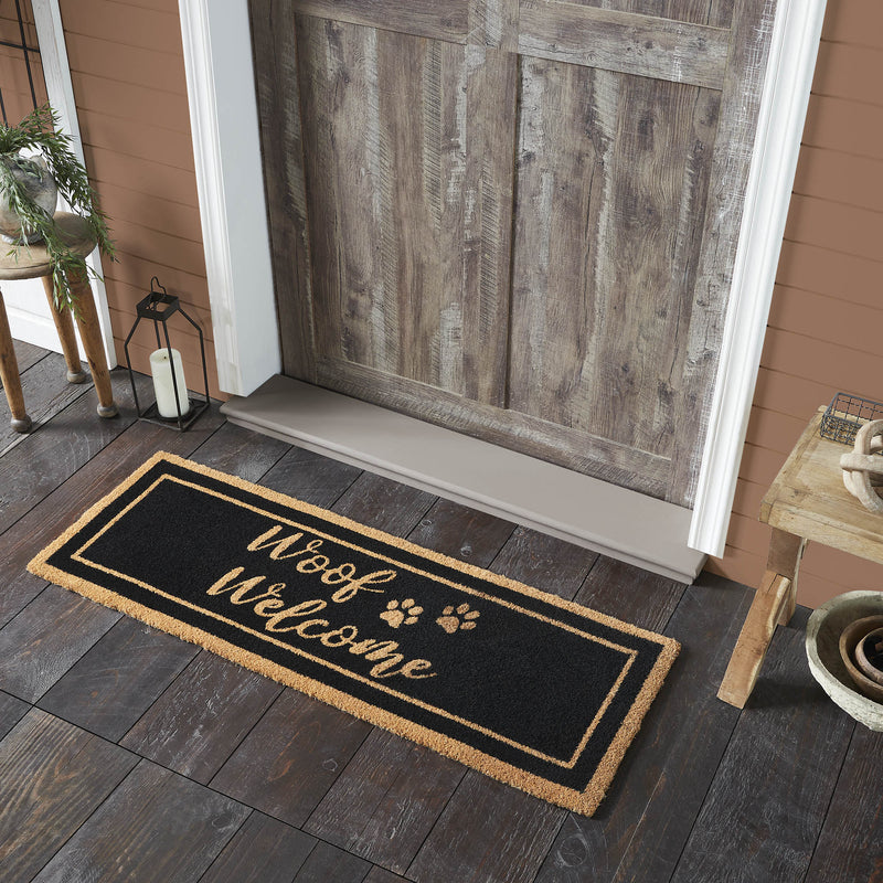 Welcome Rug Print Woof Welcome Coir Rug Rect 17x48 – Beth's Country Primitive Home Decor