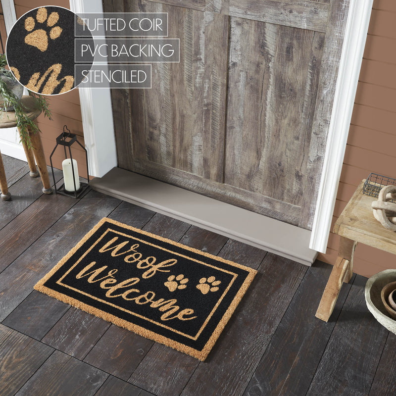 Woof Welcome Coir Rug Rect 20x30 **BACKORDERED UNTIL MARCH 2025**