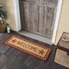 Burgundy Check Stars Coir Welcome Rug Rect 17x48 **BACKORDERED UNTIL MARCH 2025**