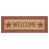 Burgundy Check Stars Coir Welcome Rug Rect 17x48 **BACKORDERED UNTIL MARCH 2025**