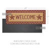 Burgundy Check Stars Coir Welcome Rug Rect 17x48 **BACKORDERED UNTIL MARCH 2025**