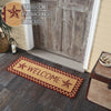 Burgundy Check Stars Coir Welcome Rug Rect 17x48 **BACKORDERED UNTIL MARCH 2025**