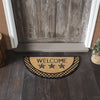 Black Check Stars Coir Welcome Rug Half Circle 16.5x33 **BACKORDERED UNTIL MARCH 2025**