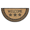 Black Check Stars Coir Welcome Rug Half Circle 16.5x33 **BACKORDERED UNTIL MARCH 2025**