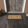 Black Check Stars Coir Welcome Rug Rect 17x36 **BACKORDERED UNTIL MARCH 2025**