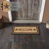 Black Check Stars Coir Welcome Rug Rect 17x36 **BACKORDERED UNTIL MARCH 2025**