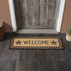 Black Check Stars Coir Welcome Rug Rect 17x48 **BACKORDERED UNTIL MARCH 2025**