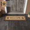 Black Check Stars Coir Welcome Rug Rect 17x48 **BACKORDERED UNTIL MARCH 2025**