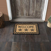 Black Check Stars Coir Welcome Rug Rect 20x30 **BACKORDERED UNTIL MARCH 2025**