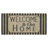 Welcome To Our Home Charcoal Stripes Coir Rug Rect 17x36 **BACKORDERED UNTIL MARCH 2025**