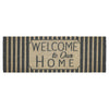 Welcome To Our Home Charcoal Stripes Coir Rug Rect 17x48 **BACKORDERED UNTIL MARCH 2025**