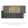 Welcome To Our Home Charcoal Stripes Coir Rug Rect 17x48 **BACKORDERED UNTIL MARCH 2025**