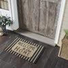 Welcome To Our Home Charcoal Stripes Coir Rug Rect 20x30 **BACKORDERED UNTIL MARCH 2025**