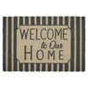 Welcome To Our Home Charcoal Stripes Coir Rug Rect 20x30 **BACKORDERED UNTIL MARCH 2025**