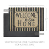 Welcome To Our Home Charcoal Stripes Coir Rug Rect 20x30 **BACKORDERED UNTIL MARCH 2025**