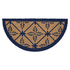 Charleston Mosaic Blue Coir Rug Half Circle 16.5x33 **BACKORDERED UNTIL MARCH 2025**