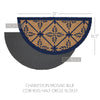 Charleston Mosaic Blue Coir Rug Half Circle 16.5x33 **BACKORDERED UNTIL MARCH 2025**