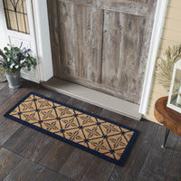 Charleston Mosaic Blue Coir Rug Rect 17x48 **BACKORDERED UNTIL MARCH 2025**