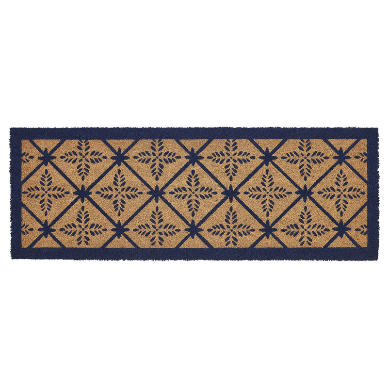 Charleston Mosaic Blue Coir Rug Rect 17x48 **BACKORDERED UNTIL MARCH 2025**