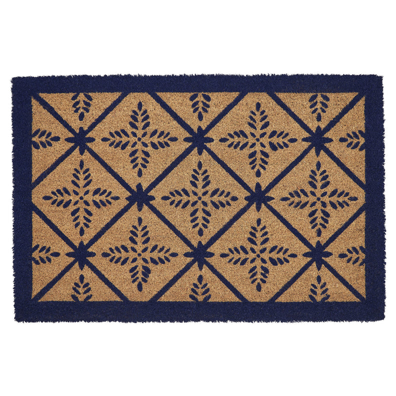 Charleston Mosaic Blue Coir Rug Rect 20x30 **BACKORDERED UNTIL MARCH 2025**