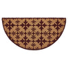 Charleston Mosaic Burgundy Coir Rug Half Circle 16.5x33 **BACKORDERED UNTIL MARCH 2025**