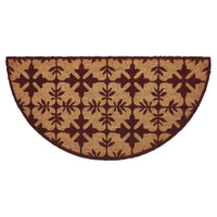 Charleston Mosaic Burgundy Coir Rug Half Circle 16.5x33 **BACKORDERED UNTIL MARCH 2025**