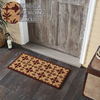 Charleston Mosaic Burgundy Coir Rug Rect 17x36 **BACKORDERED UNTIL MARCH 2025**