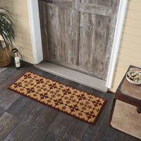 Charleston Mosaic Burgundy Coir Rug Rect 17x48 **BACKORDERED UNTIL MARCH 2025**