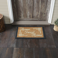 Home Sweet Home Charcoal Creme Coir Rug Rect 20x30 **BACKORDERED UNTIL MARCH 2025**