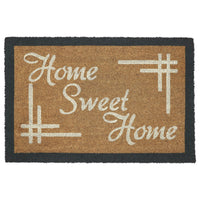 Home Sweet Home Charcoal Creme Coir Rug Rect 20x30 **BACKORDERED UNTIL MARCH 2025**