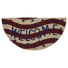 RWB Flag Stripes Coir Welcome Rug Half Circle 16.5x33 **BACKORDERED UNTIL MARCH 2025**