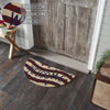 RWB Flag Stripes Coir Welcome Rug Half Circle 16.5x33 **BACKORDERED UNTIL MARCH 2025**