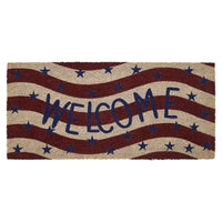 RWB Flag Stripes Coir Welcome Rug Rect 17x36 **BACKORDERED UNTIL MARCH 2025**