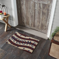 RWB Flag Stripes Coir Welcome Rug Rect 20x30 **BACKORDERED UNTIL MARCH 2025**