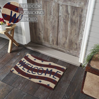 RWB Flag Stripes Coir Welcome Rug Rect 20x30 **BACKORDERED UNTIL MARCH 2025**