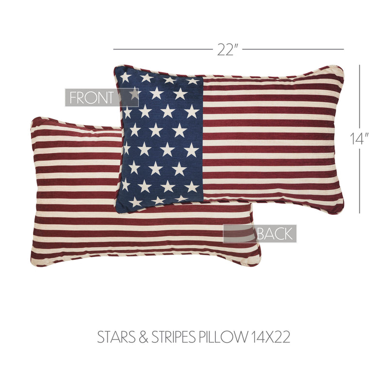 Stars & Stripes Pillow 14x22 **BACKORDERED UNTIL MARCH 2025**