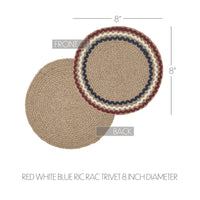 Red White Blue Ric Rac Trivet 8 Inch Diameter **BACKORDERED UNTIL MARCH 2025**