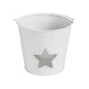 Metal Bucket w/ Star Cutout White 6x6.5x5 **BACKORDERED UNTIL MARCH 2025**