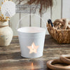 Metal Bucket w/ Star Cutout White 6x6.5x5 **BACKORDERED UNTIL MARCH 2025**