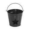 Metal Bucket w/ Star Cutout Black 6x6.5x5 **BACKORDERED UNTIL MARCH 2025**