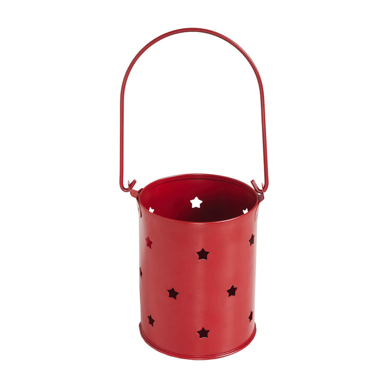 Votive Candle Holder w/ Stars Cutout Barn Red 3.75x3 **BACKORDERED UNTIL MARCH 2025**