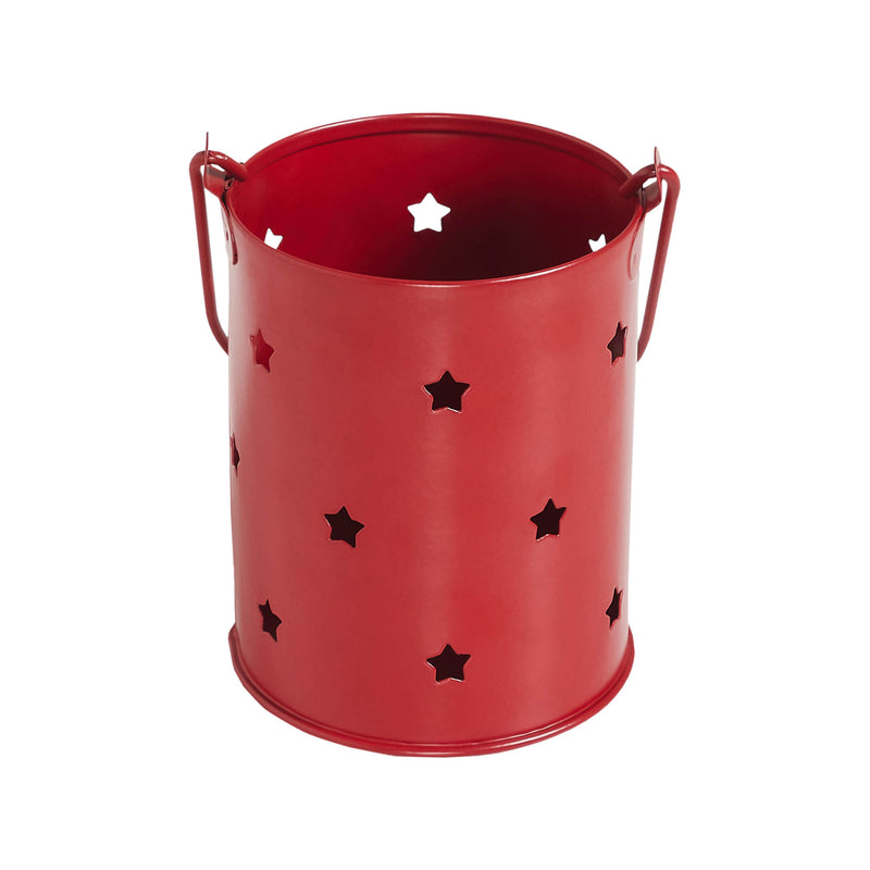 Votive Candle Holder w/ Stars Cutout Barn Red 3.75x3 **BACKORDERED UNTIL MARCH 2025**