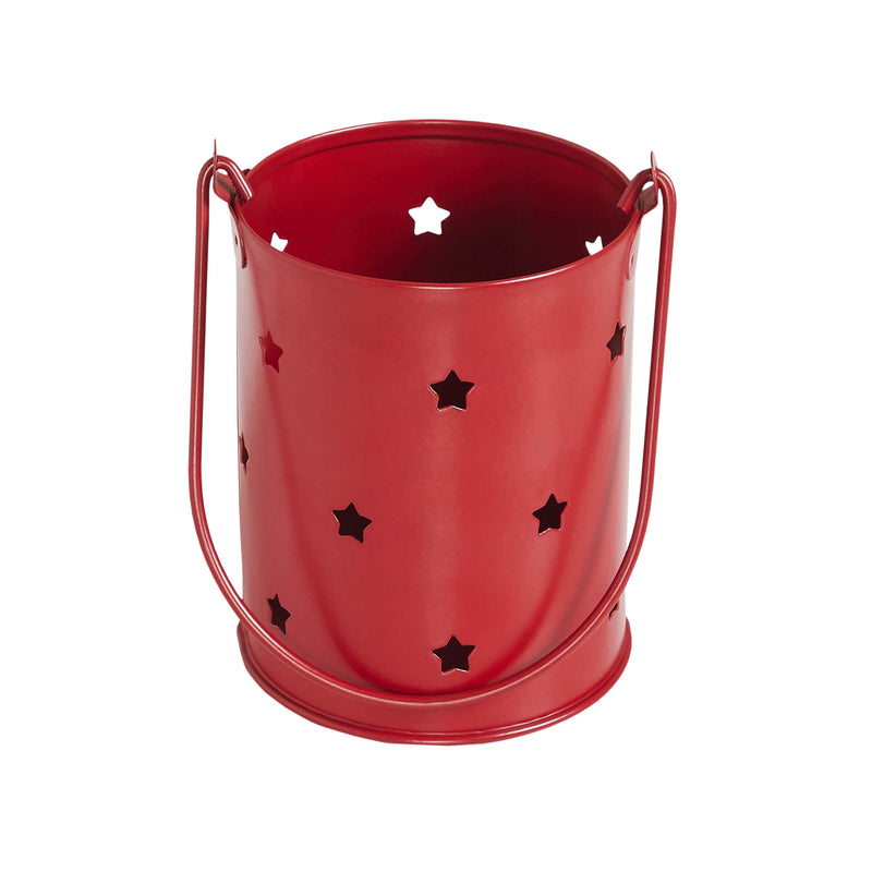 Votive Candle Holder w/ Stars Cutout Barn Red 3.75x3 **BACKORDERED UNTIL MARCH 2025**