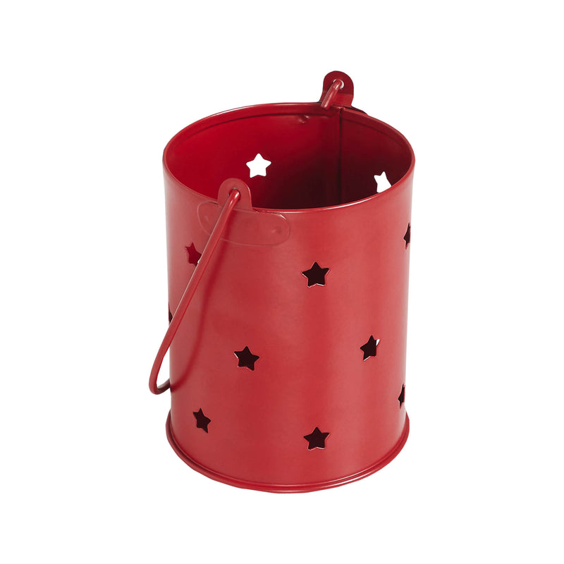 Votive Candle Holder w/ Stars Cutout Barn Red 3.75x3 **BACKORDERED UNTIL MARCH 2025**