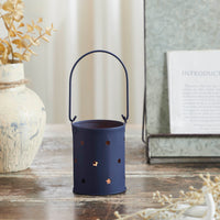 Votive Candle Holder w/ Stars Cutout Navy 3.75x3 **BACKORDERED UNTIL MARCH 2025**