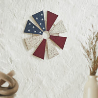 USA Flag Metal Windmill Blades Wall Hanging 12.5x12.5